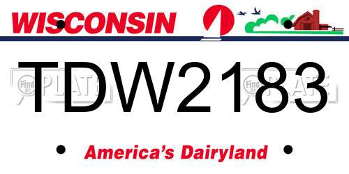 TDW2183 Wisconsin License Plate