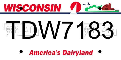 TDW7183 Wisconsin License Plate