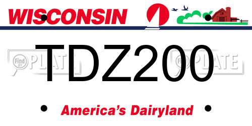 TDZ200 Wisconsin License Plate