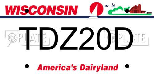 TDZ20D Wisconsin License Plate