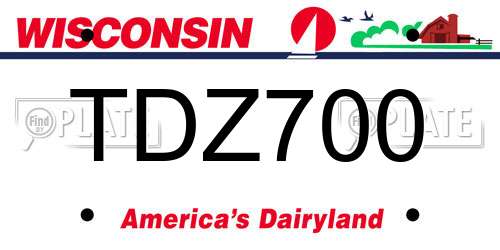 TDZ700 Wisconsin License Plate