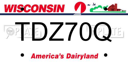 TDZ70Q Wisconsin License Plate