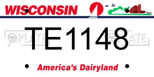 TE1148 Wisconsin License Plate