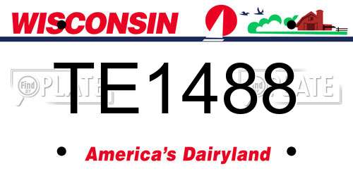 TE1488 Wisconsin License Plate