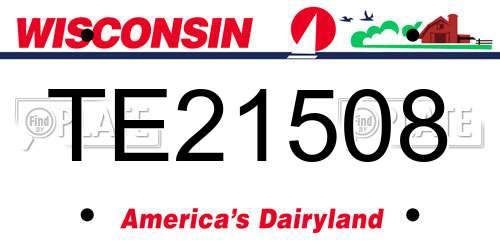 TE21508 Wisconsin License Plate
