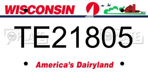 TE21805 Wisconsin License Plate