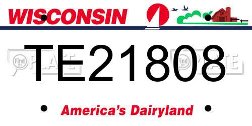 TE21808 Wisconsin License Plate