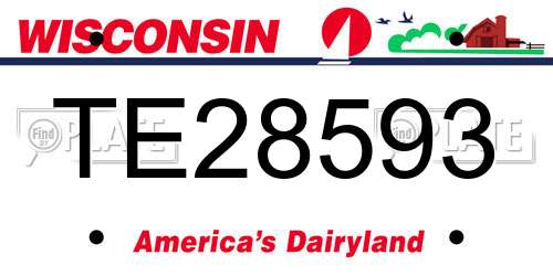 TE28593 Wisconsin License Plate