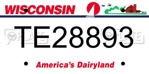 TE28893 Wisconsin License Plate