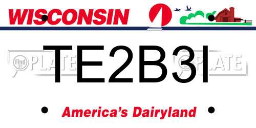 TE2B3I Wisconsin License Plate