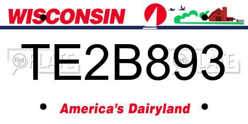 TE2B893 Wisconsin License Plate