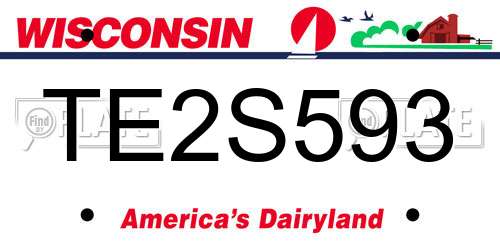 TE2S593 Wisconsin License Plate