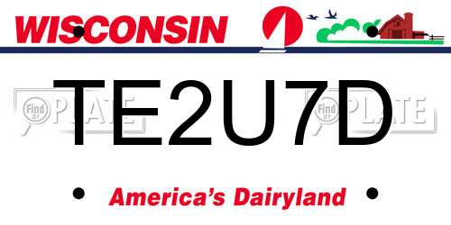 TE2U7D Wisconsin License Plate