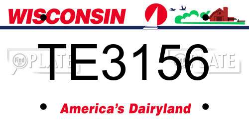 TE3156 Wisconsin License Plate