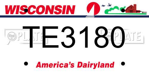 TE3180 Wisconsin License Plate