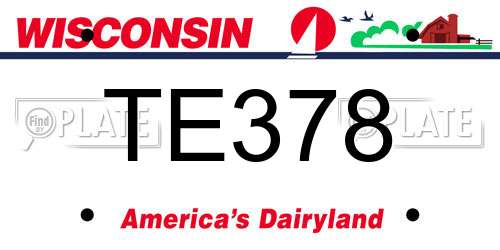 TE378 Wisconsin License Plate