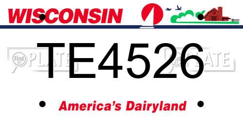 TE4526 Wisconsin License Plate