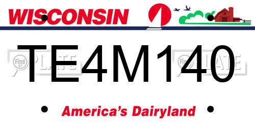 TE4M140 Wisconsin License Plate