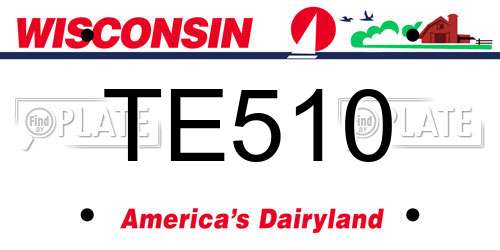 TE510 Wisconsin License Plate