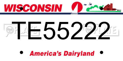 TE55222 Wisconsin License Plate