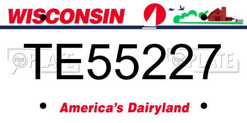 TE55227 Wisconsin License Plate