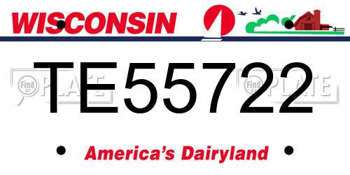 TE55722 Wisconsin License Plate
