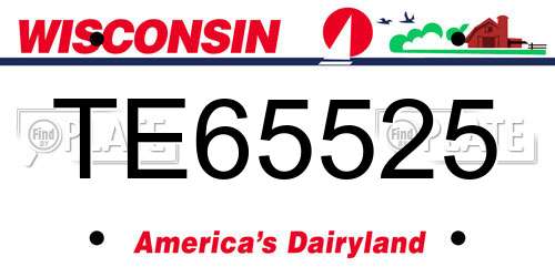 TE65525 Wisconsin License Plate