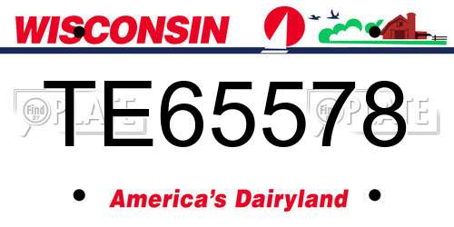 TE65578 Wisconsin License Plate