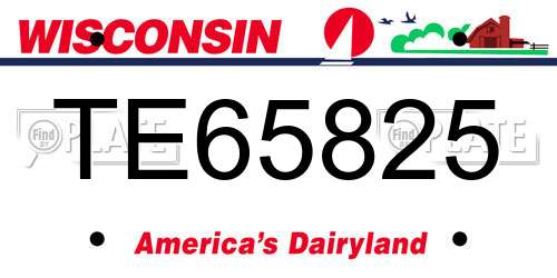 TE65825 Wisconsin License Plate
