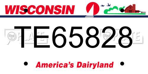 TE65828 Wisconsin License Plate
