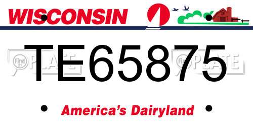 TE65875 Wisconsin License Plate