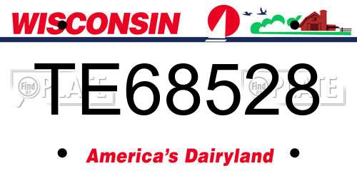TE68528 Wisconsin License Plate