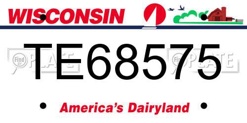 TE68575 Wisconsin License Plate