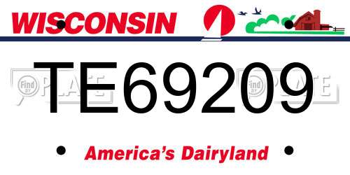 TE69209 Wisconsin License Plate