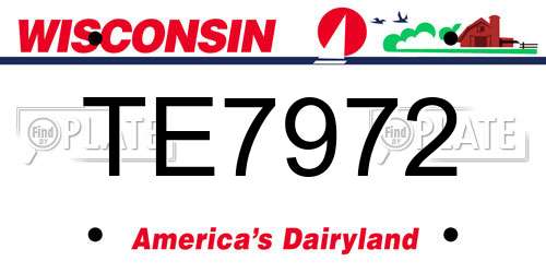 TE7972 Wisconsin License Plate