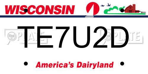 TE7U2D Wisconsin License Plate