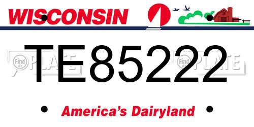 TE85222 Wisconsin License Plate