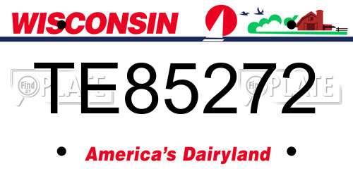 TE85272 Wisconsin License Plate