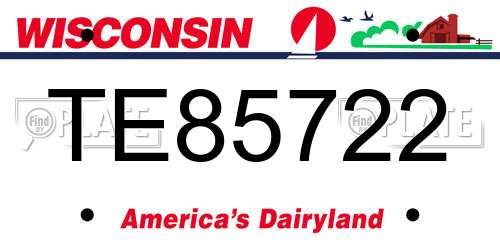 TE85722 Wisconsin License Plate
