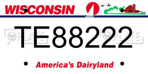 TE88222 Wisconsin License Plate