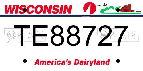 TE88727 Wisconsin License Plate