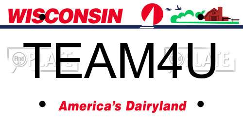 TEAM4U Wisconsin License Plate