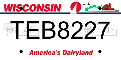 TEB8227 Wisconsin License Plate