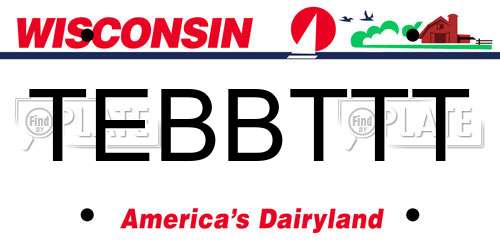 TEBBTTT Wisconsin License Plate