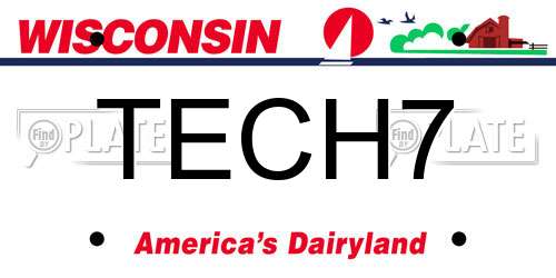 TECH7 Wisconsin License Plate