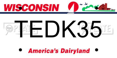 TEDK35 Wisconsin License Plate