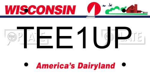 TEE1UP Wisconsin License Plate