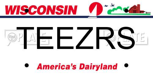 TEEZRS Wisconsin License Plate
