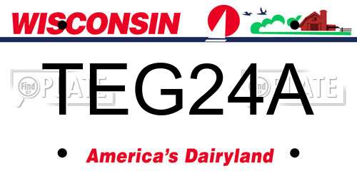 TEG24A Wisconsin License Plate