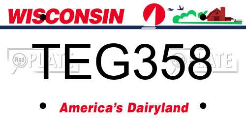 TEG358 Wisconsin License Plate